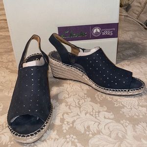 Clarks Black Wedges Size 8W